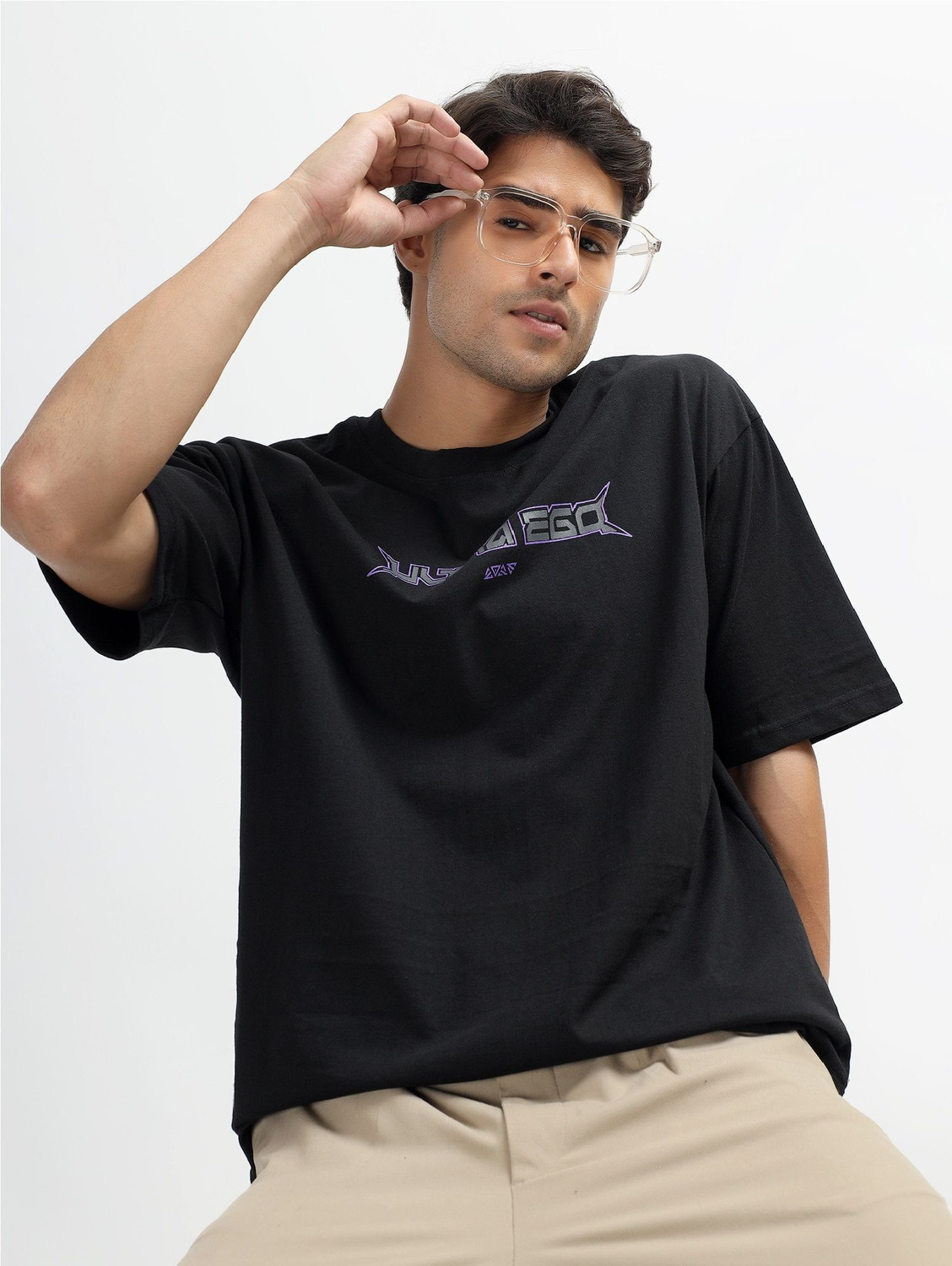 Image of Garmin Printed Men Round Neck Black T-Shirt