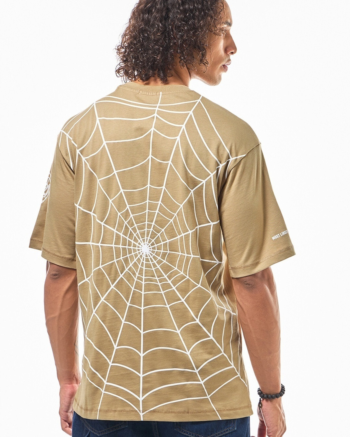 Image of BEWAKOOF Graphic Print Men Round Neck Brown T-Shirt