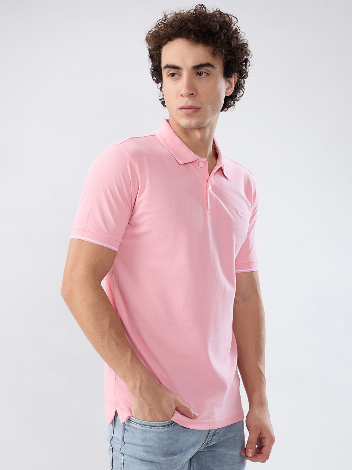 Image of PARK AVENUE Solid Men Polo Neck Green T-Shirt