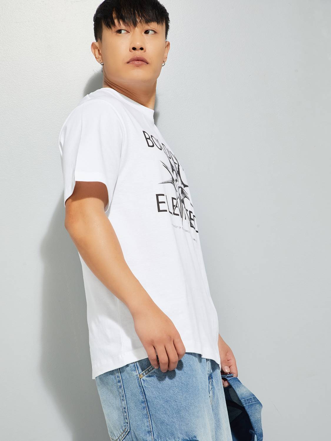 MAX Printed Men Round Neck White T-Shirt - Image 3
