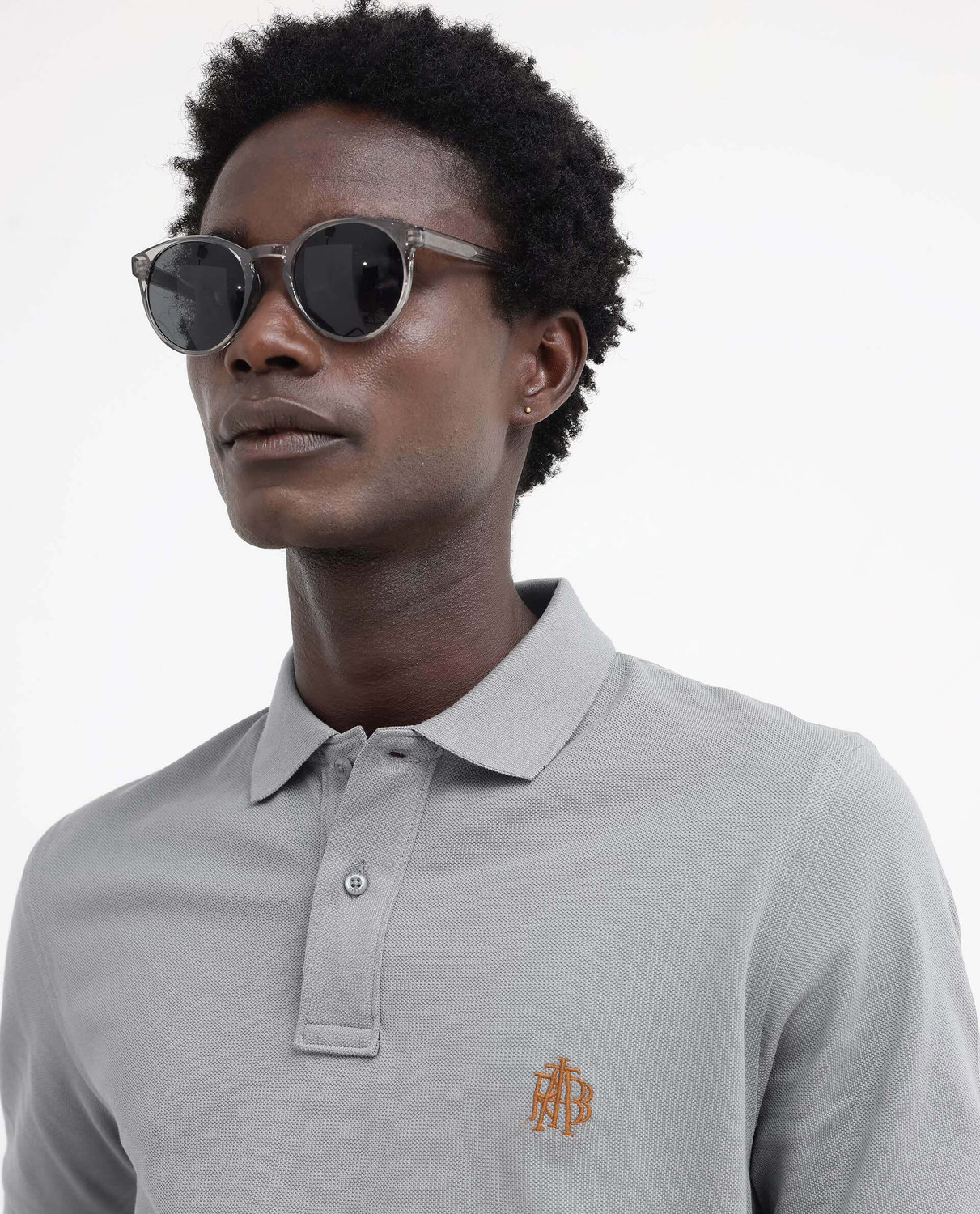Image of RARE RABBIT Solid Men Polo Neck Grey T-Shirt