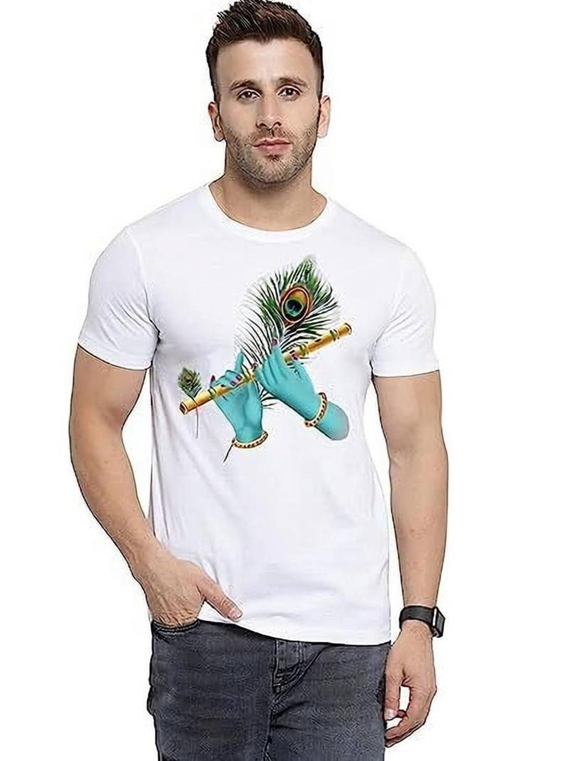 GOGGIAN Printed Men Round Neck White T-Shirt