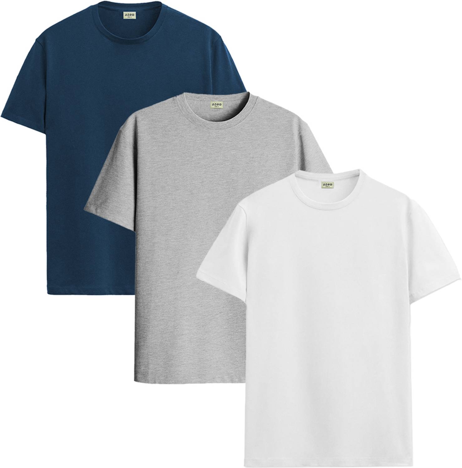 ADRO Solid Men Round Neck Dark Blue T-Shirt