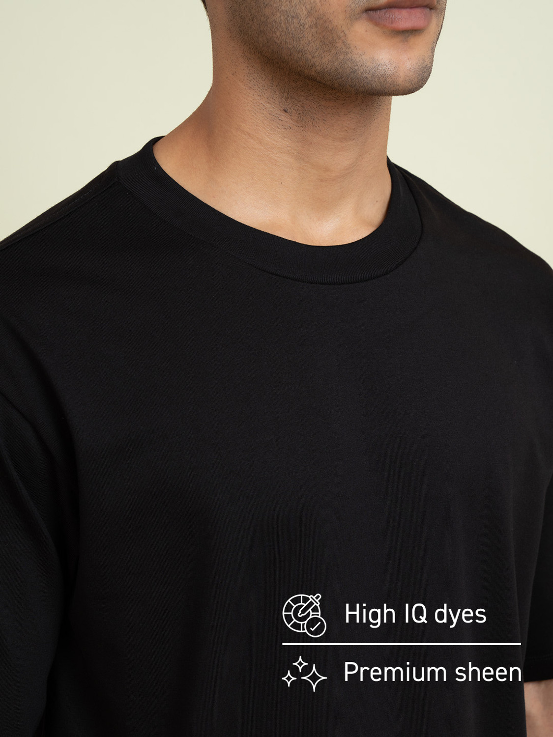 Image of Damensch Solid Men Round Neck Black T-Shirt
