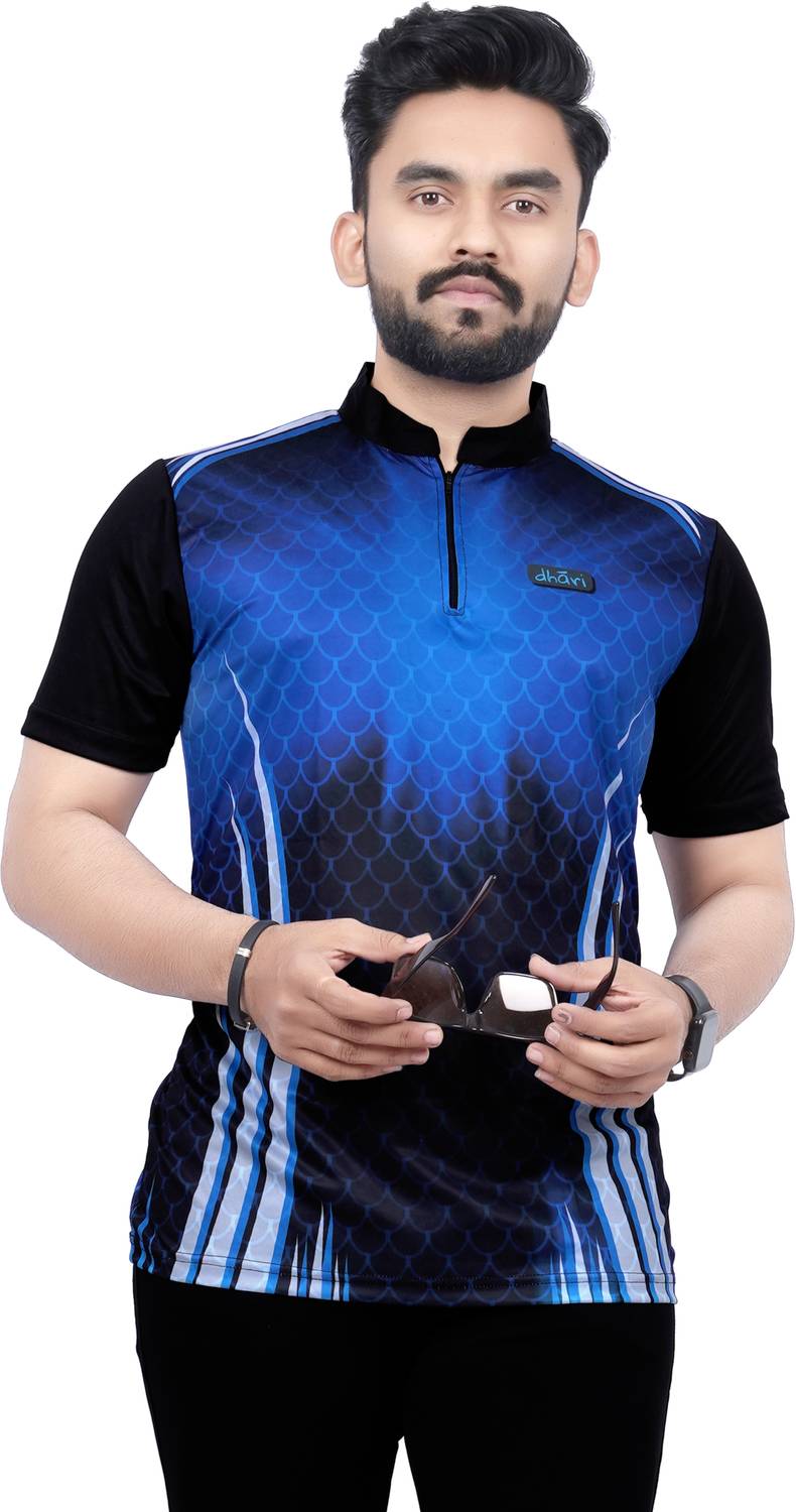 dhaari by unique creation Men Printed Mandarin Collar Polyester N