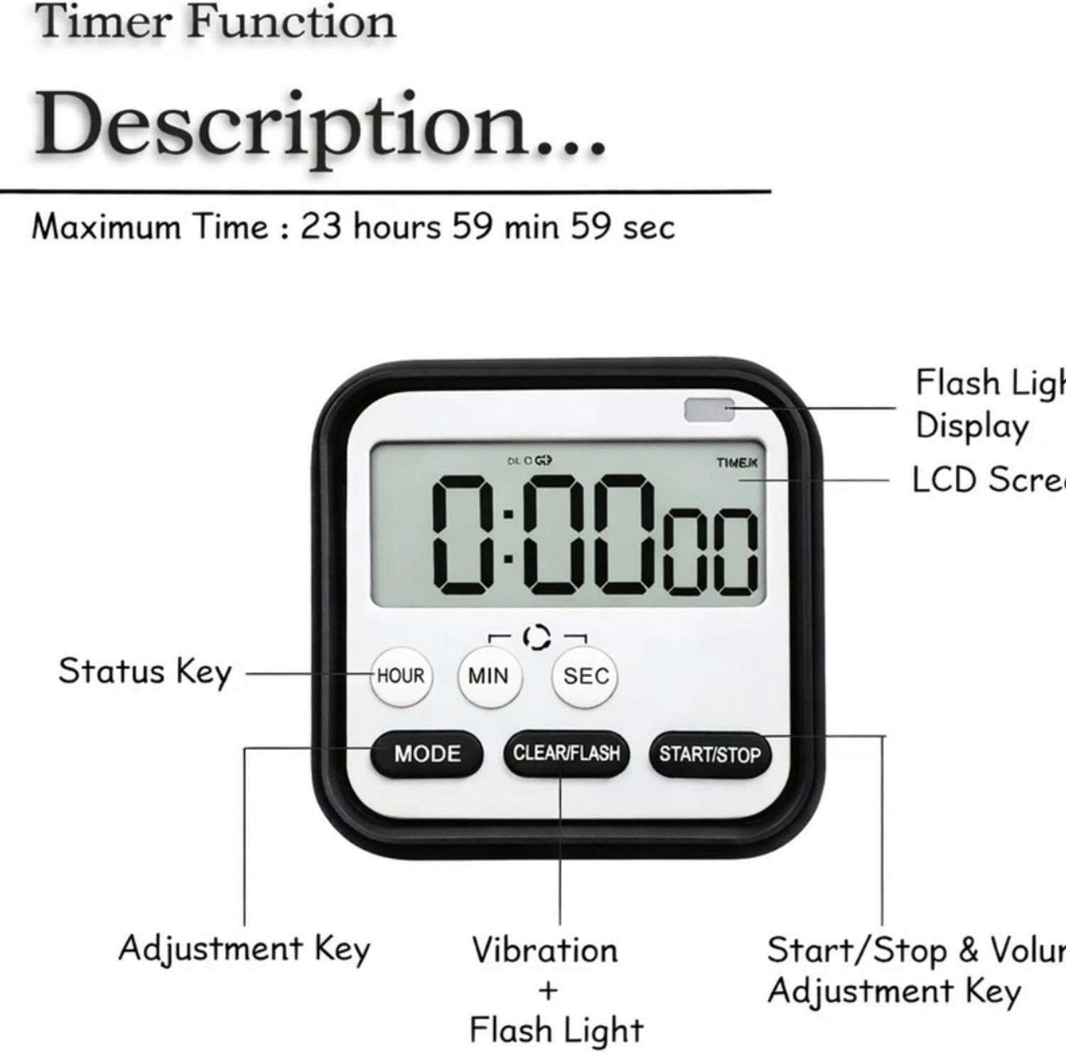 Image of neava Digital Black Clock