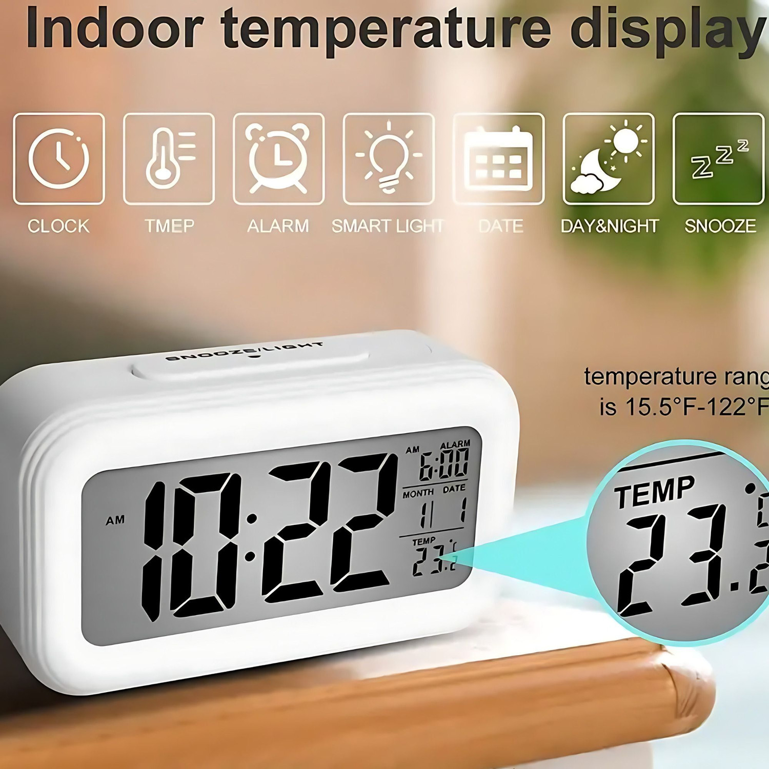 Image of RAAGMANSAA Digital White Clock