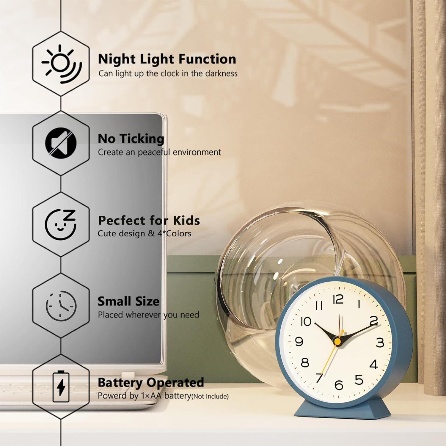 Image of AERYS Analog Blue Clock