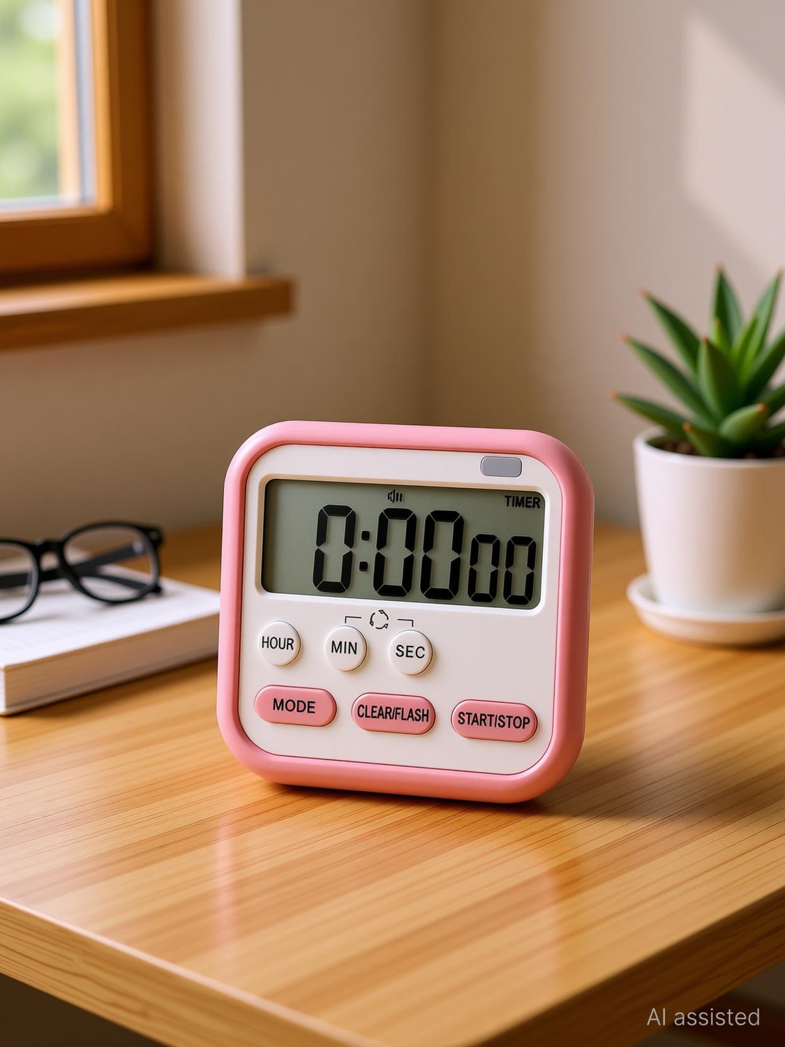 Image of ELNEOR Digital Pink Clock