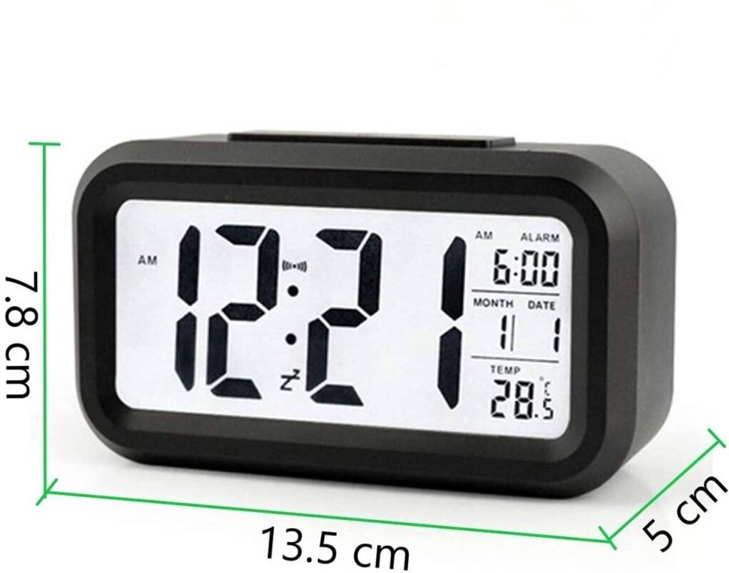 THE CURIOUS HUB Digital Compact Table Alarm Clock (Black) - Image 5