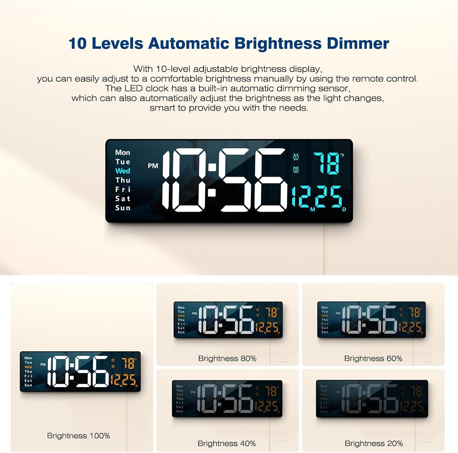 Image of JELLEX Digital 12 cm X 38 cm Wall Clock (White, Blue, Without Glass, Standard)