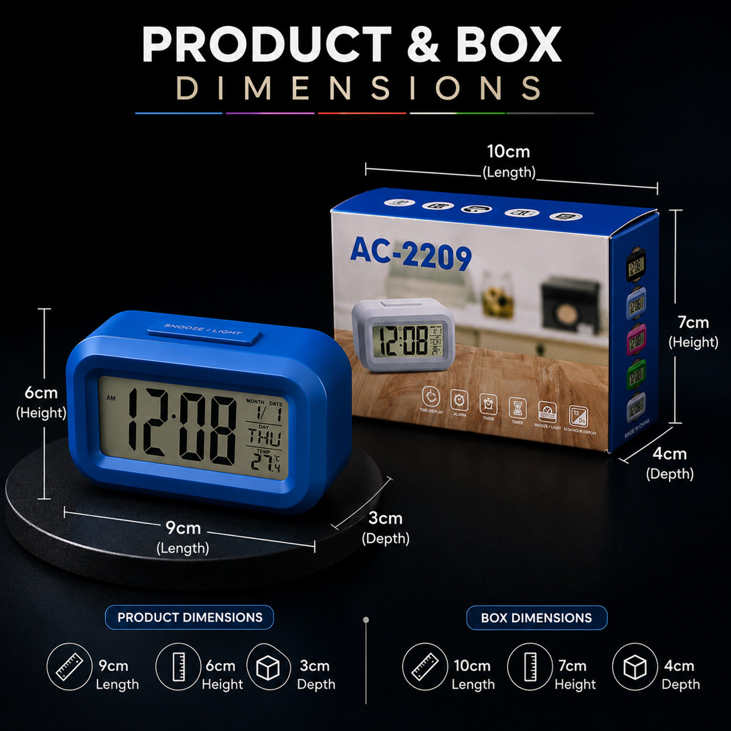 Image of Focusmart Digital Multicolor Clock