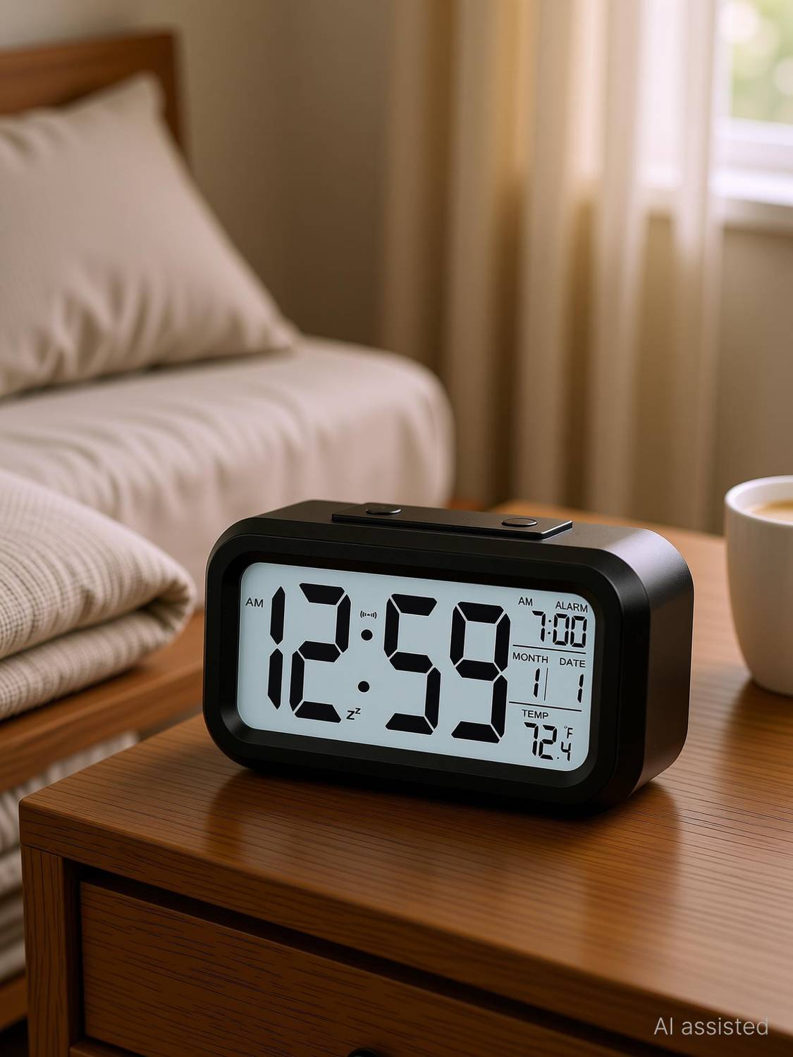 Adonai Digital Black Clock