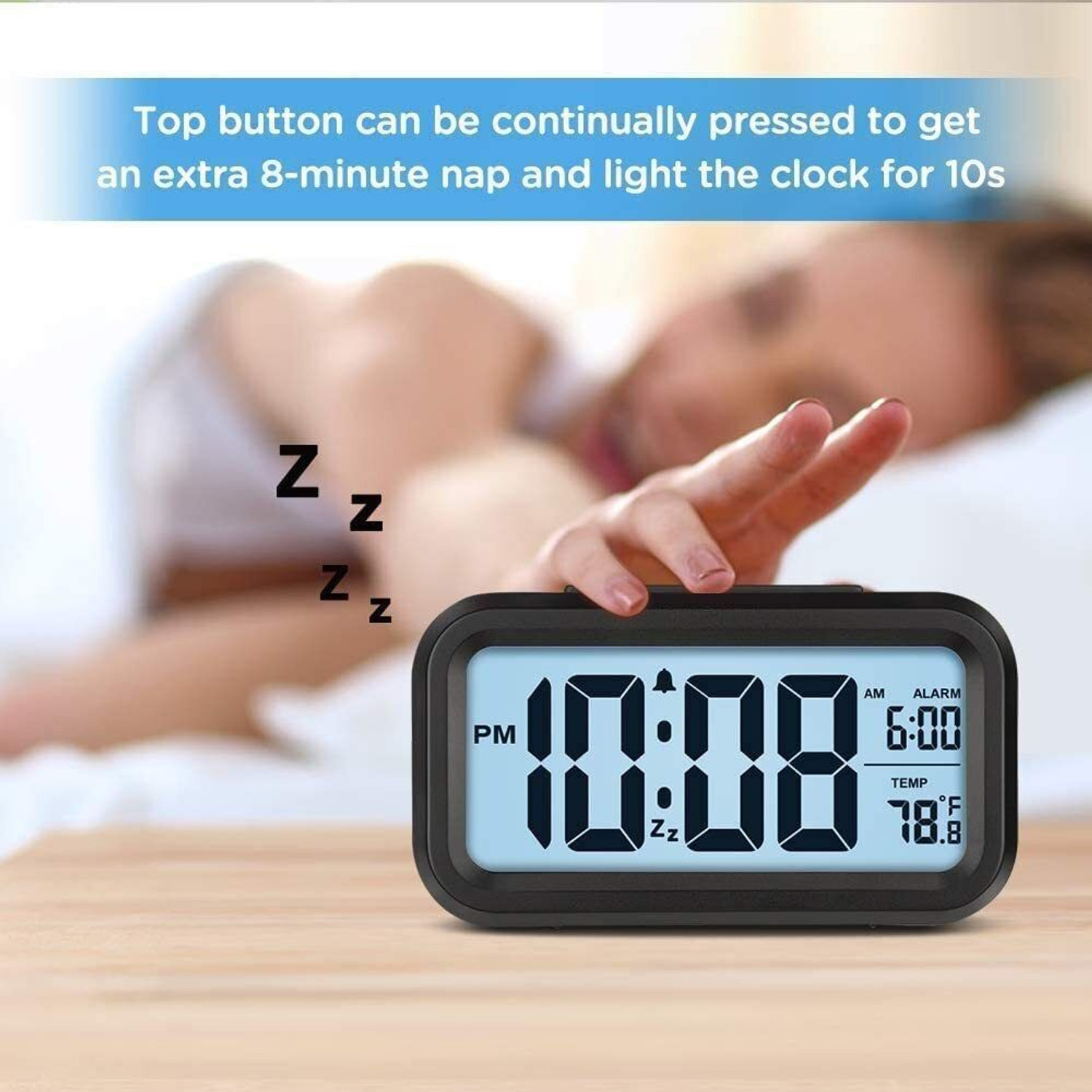 Image of TINUMS Digital Black Clock
