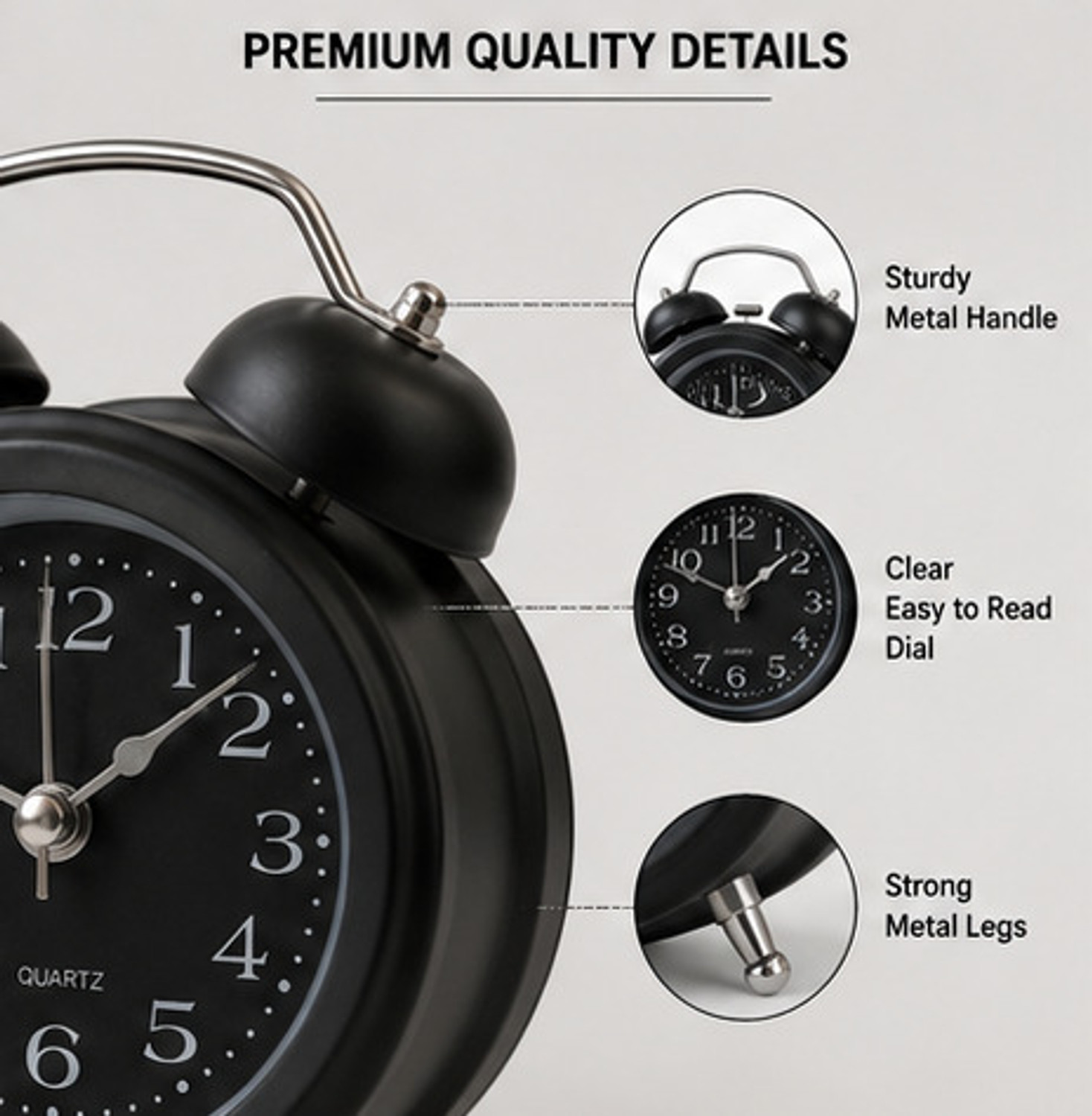 Image of AAVIRA Analog Black Clock