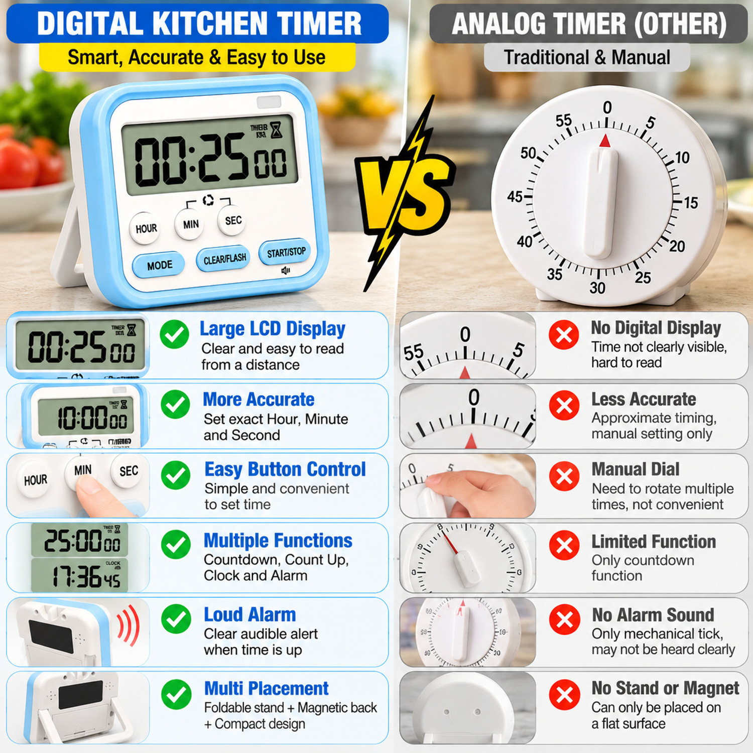 Image of Bazaar NXT Digital Blue Clock