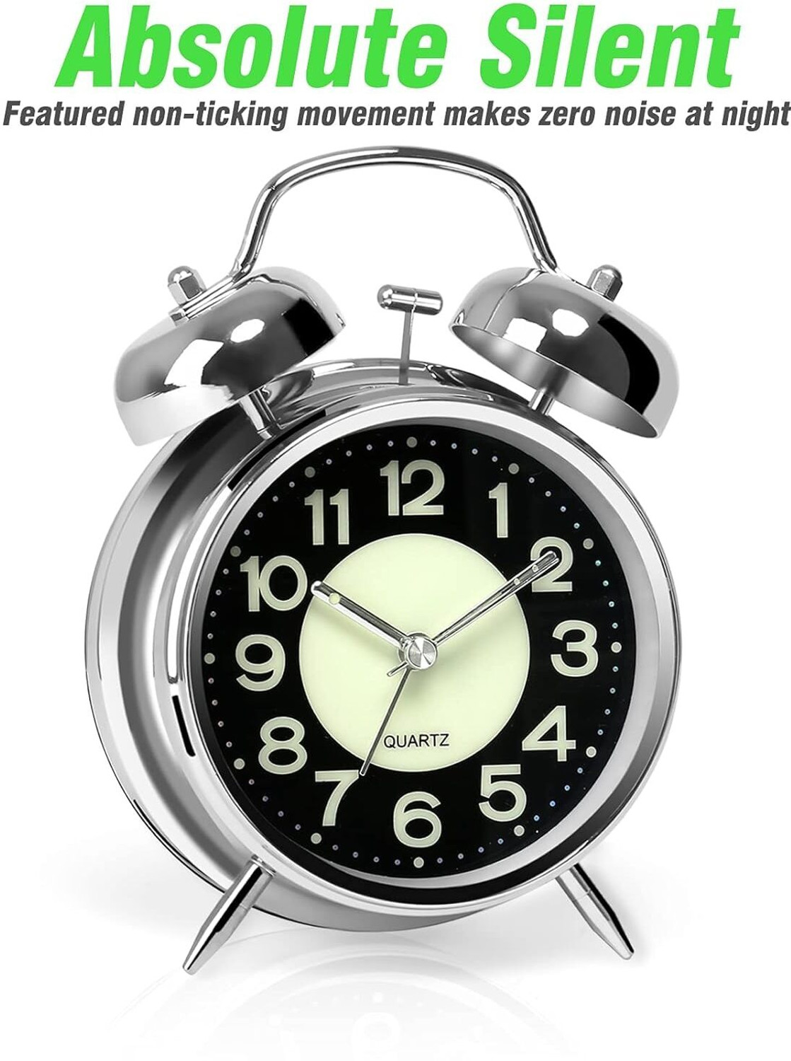 Image of ADOXER Analog Silver Clock