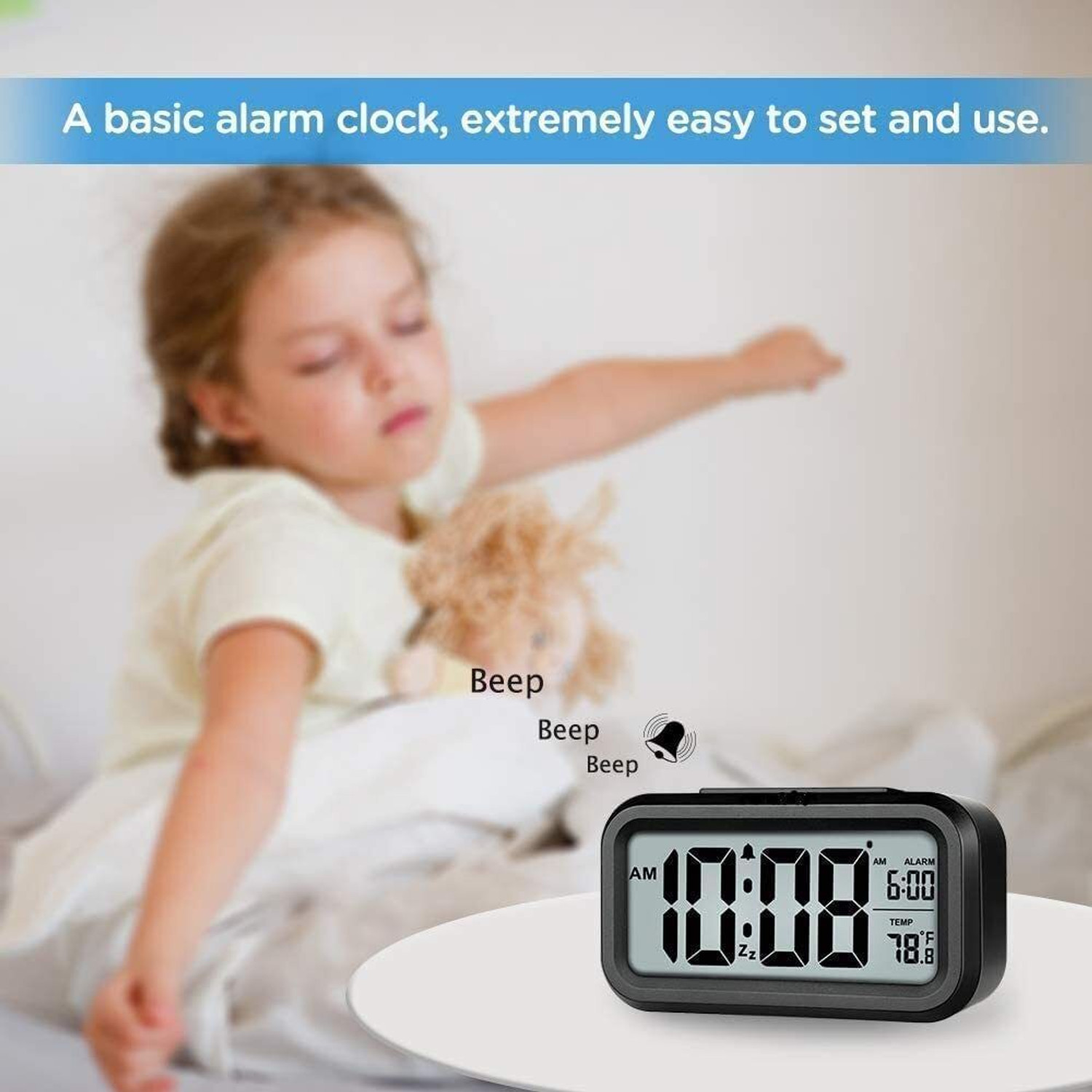 Image of TINUMS Digital Black Clock