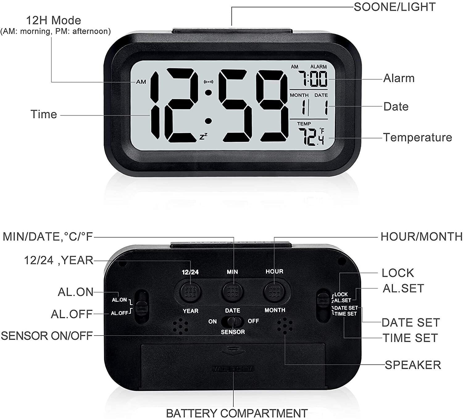Image of omkarzone Digital Black Clock
