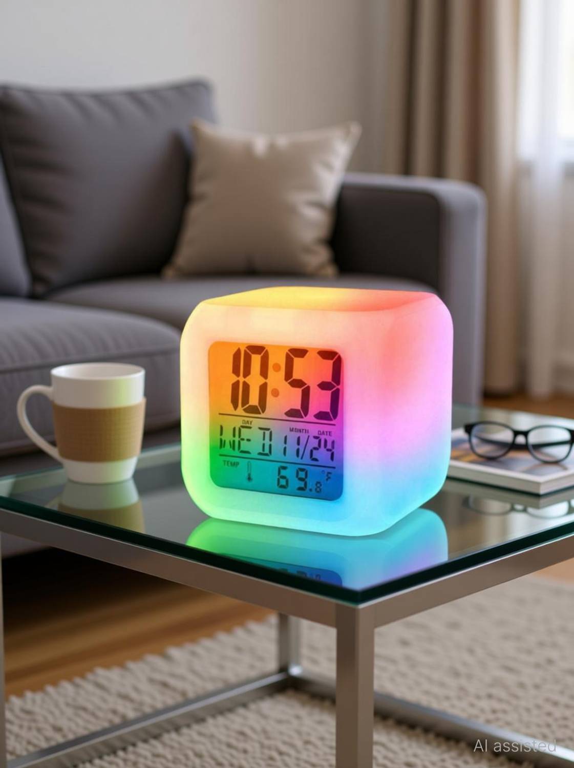 ALPHANOT Digital White Clock
