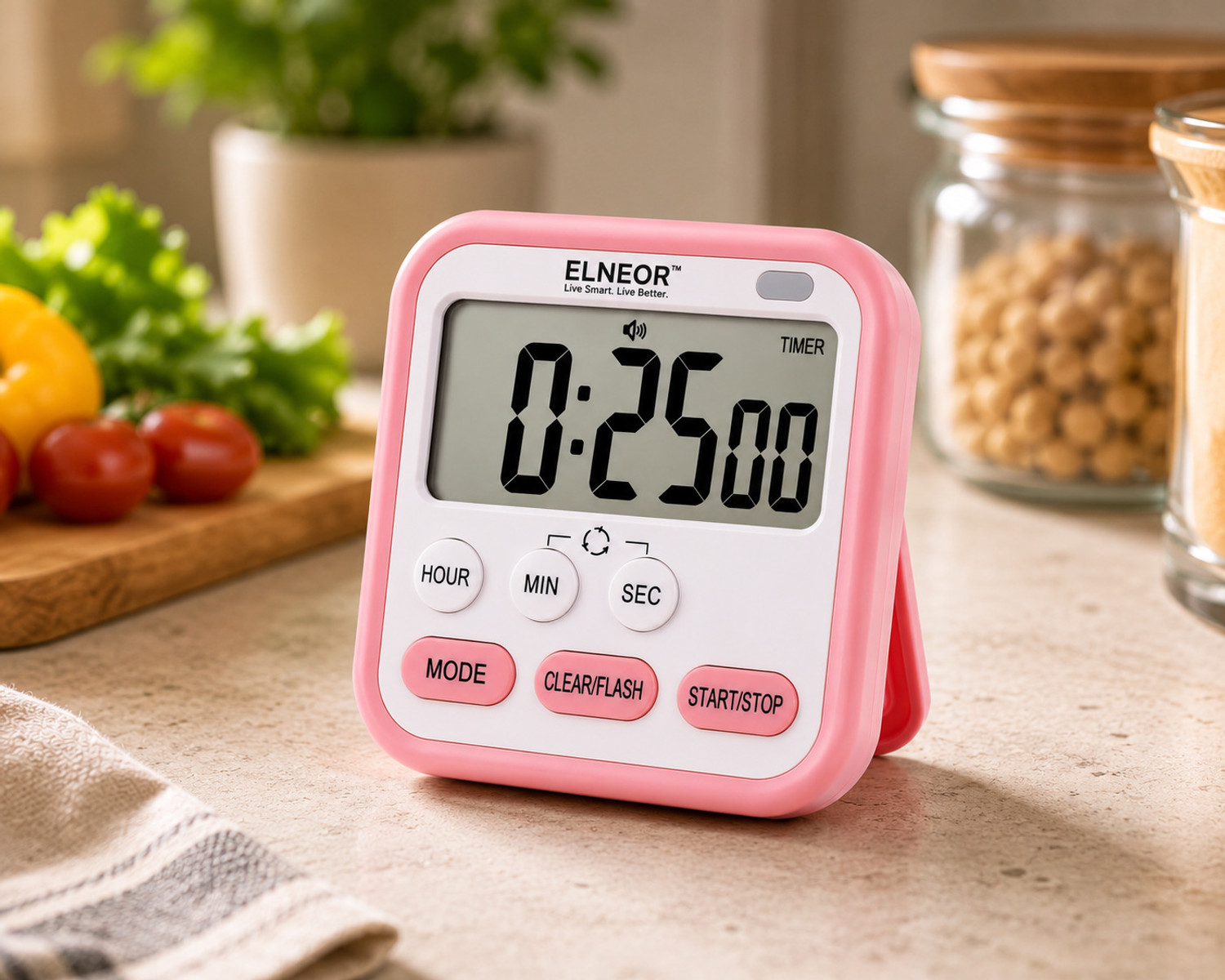 Image of ELNEOR Digital Pink Clock