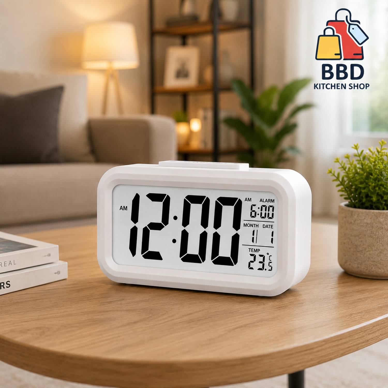 BBD Kitchen Shop Digital White Clock
