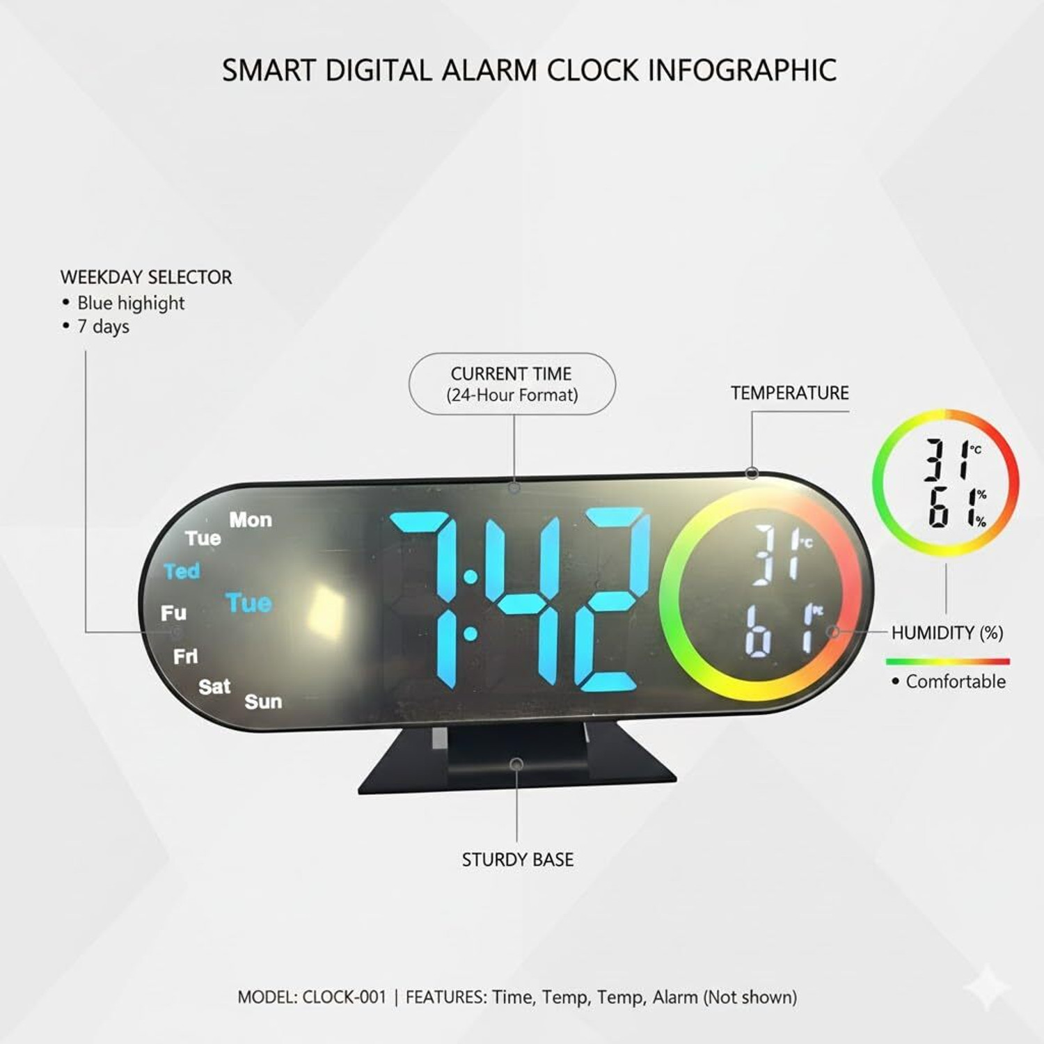 Image of Lipzie Digital Black Clock