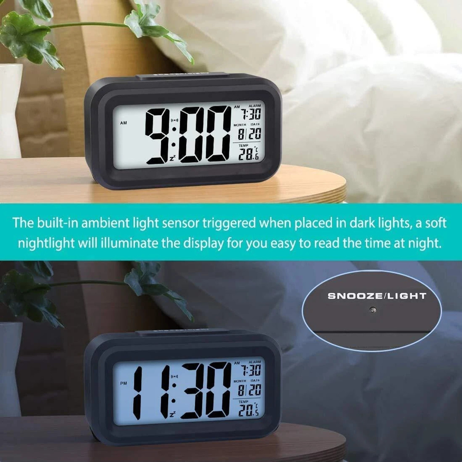 Image of JYORESHA Digital Black Clock