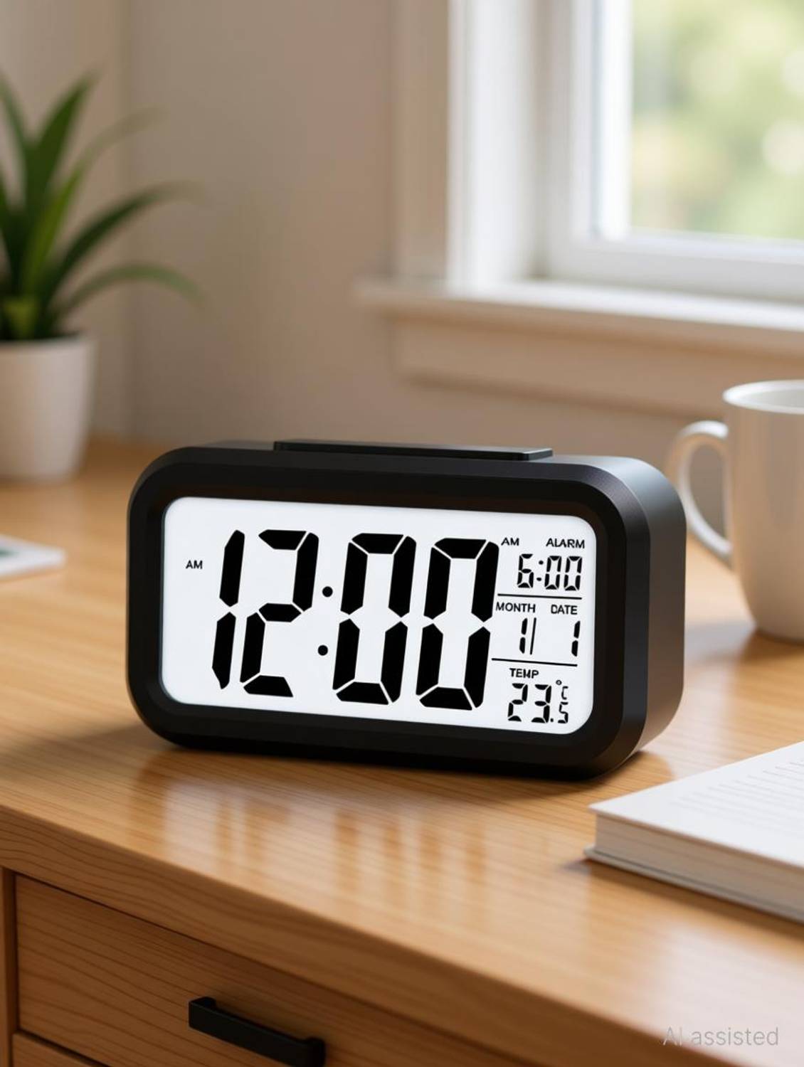 Adonai Digital Black Clock
