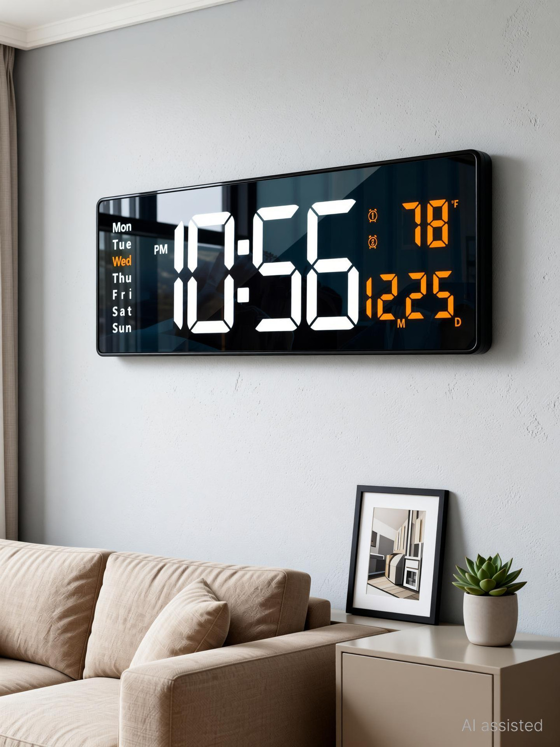Image of SEVENSPACE Digital 12 cm X 38 cm Wall Clock