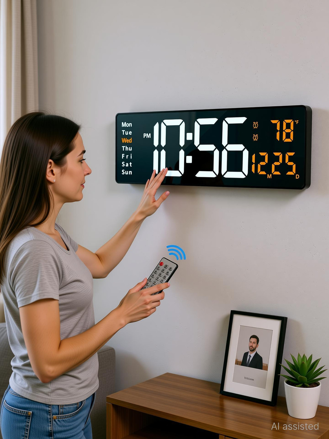 Image of SEVENSPACE Digital 12 cm X 38 cm Wall Clock