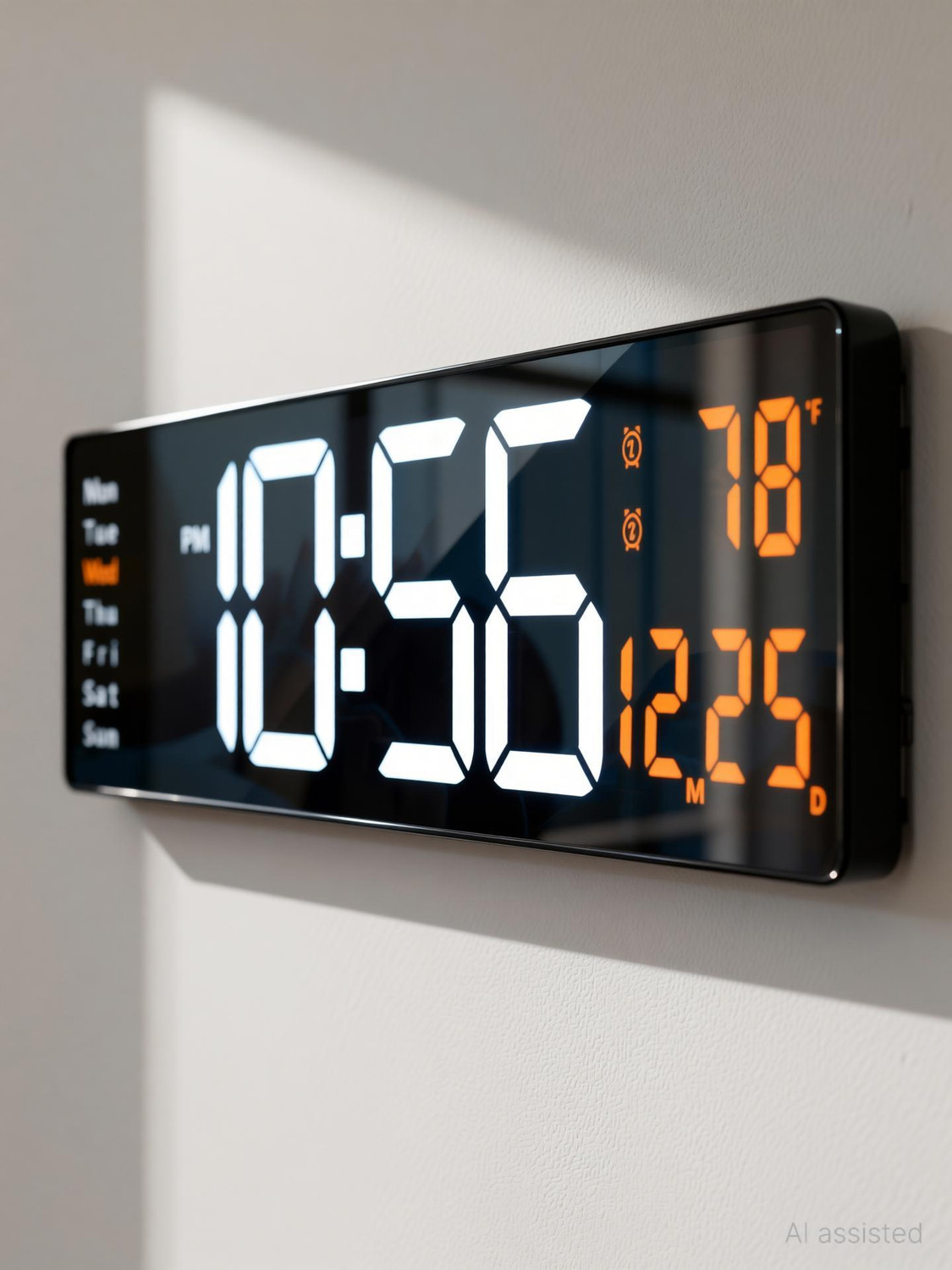 Image of SEVENSPACE Digital 12 cm X 38 cm Wall Clock