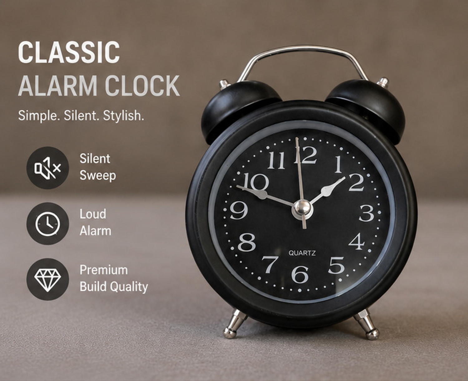 Image of AAVIRA Analog Black Clock