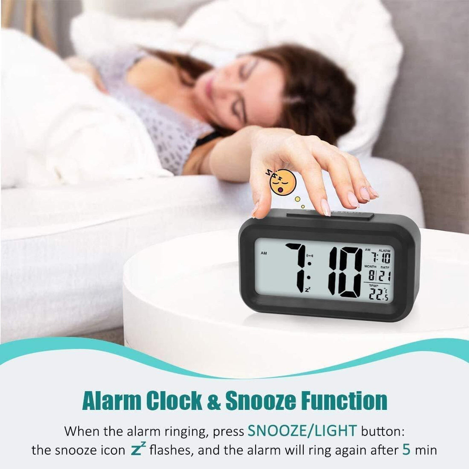 Image of JYORESHA Digital Black Clock