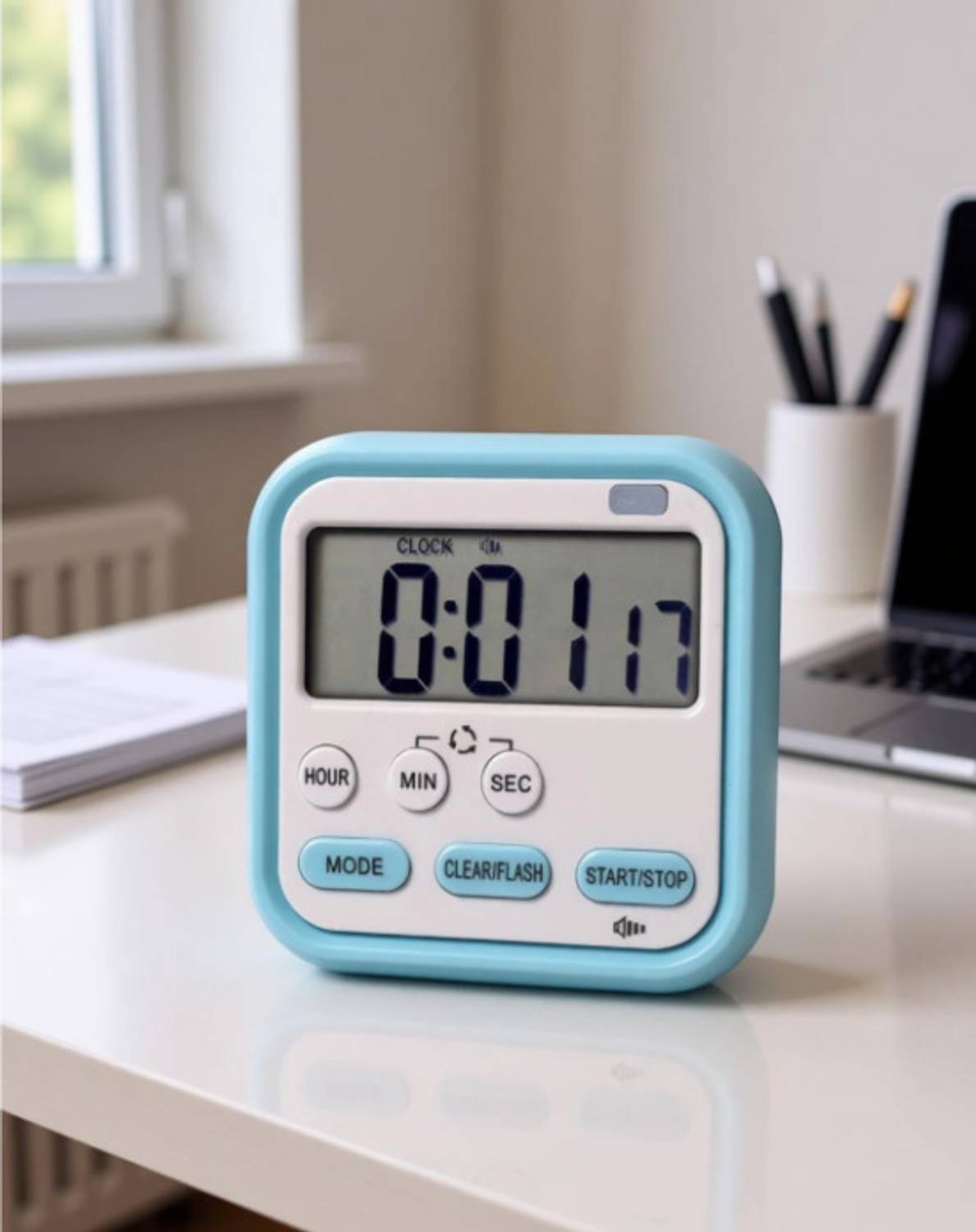 SVM Digital Blue Clock