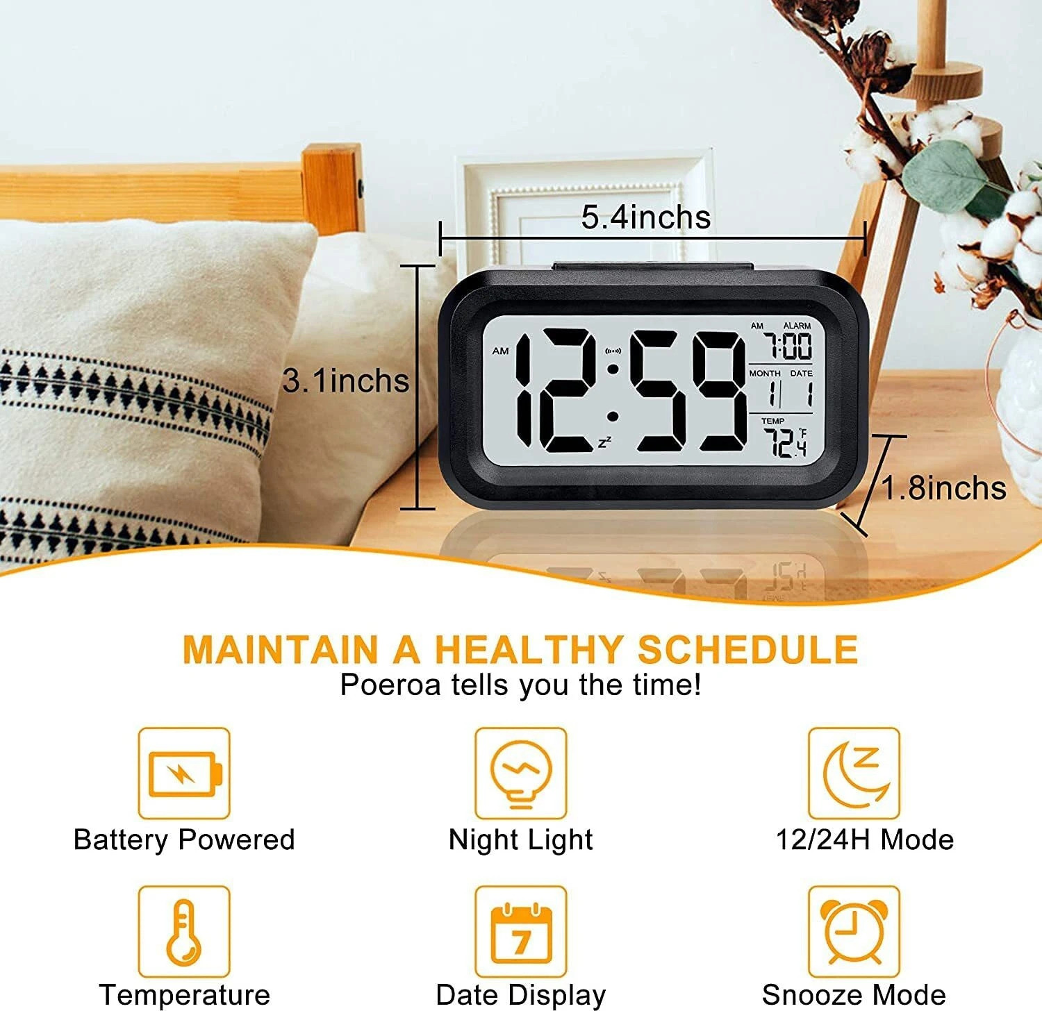 Image of omkarzone Digital Black Clock