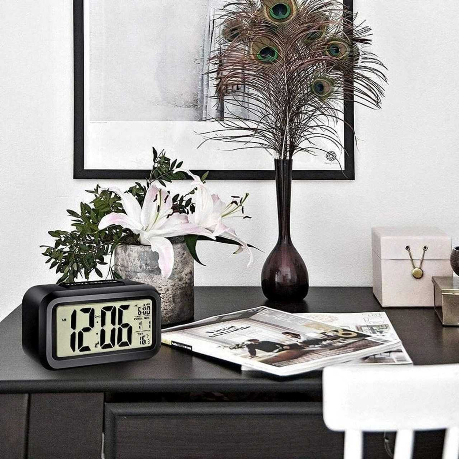 Image of PW PENCILWALA Digital Black Clock