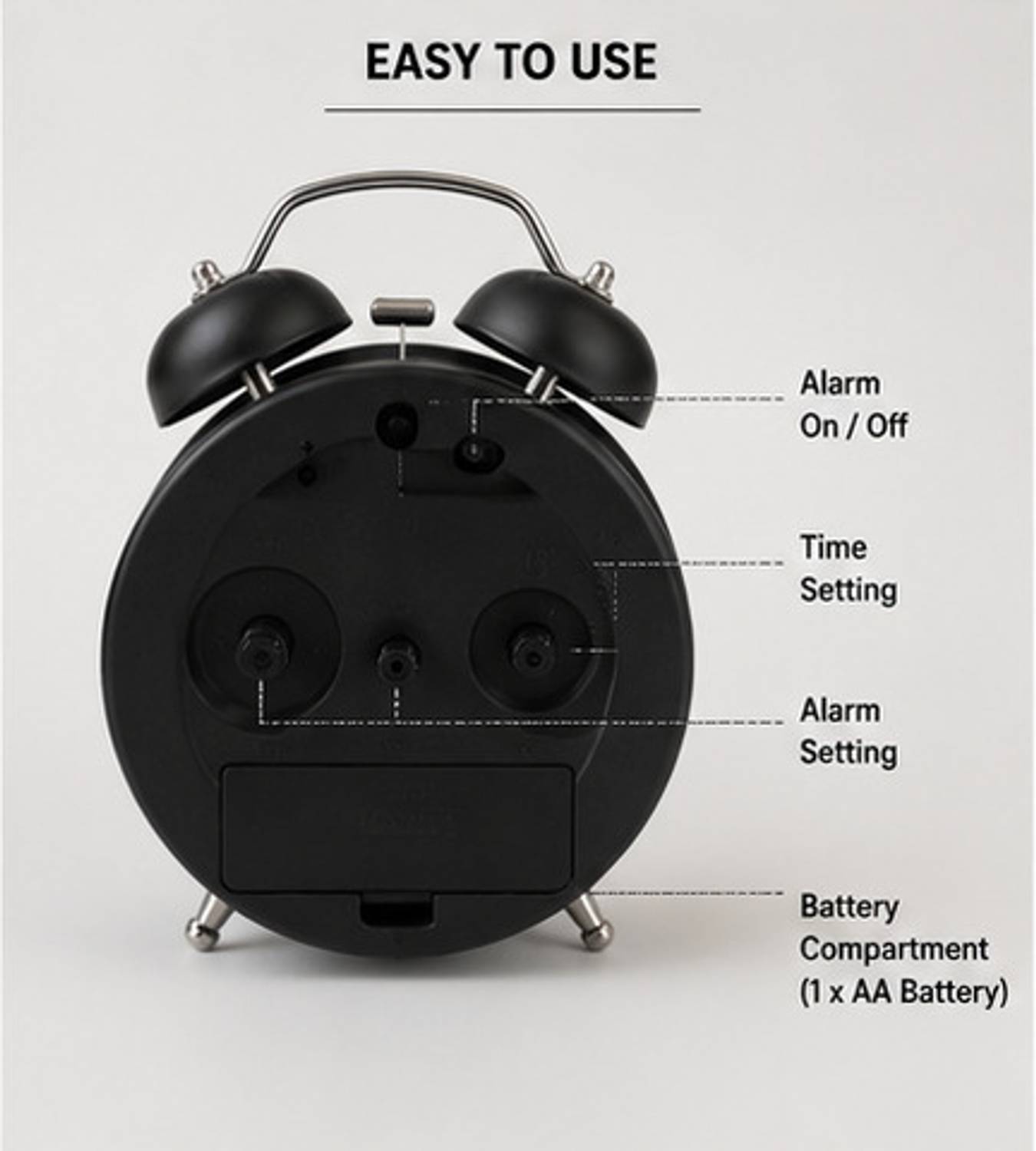 Analog Black Clock - Image 3