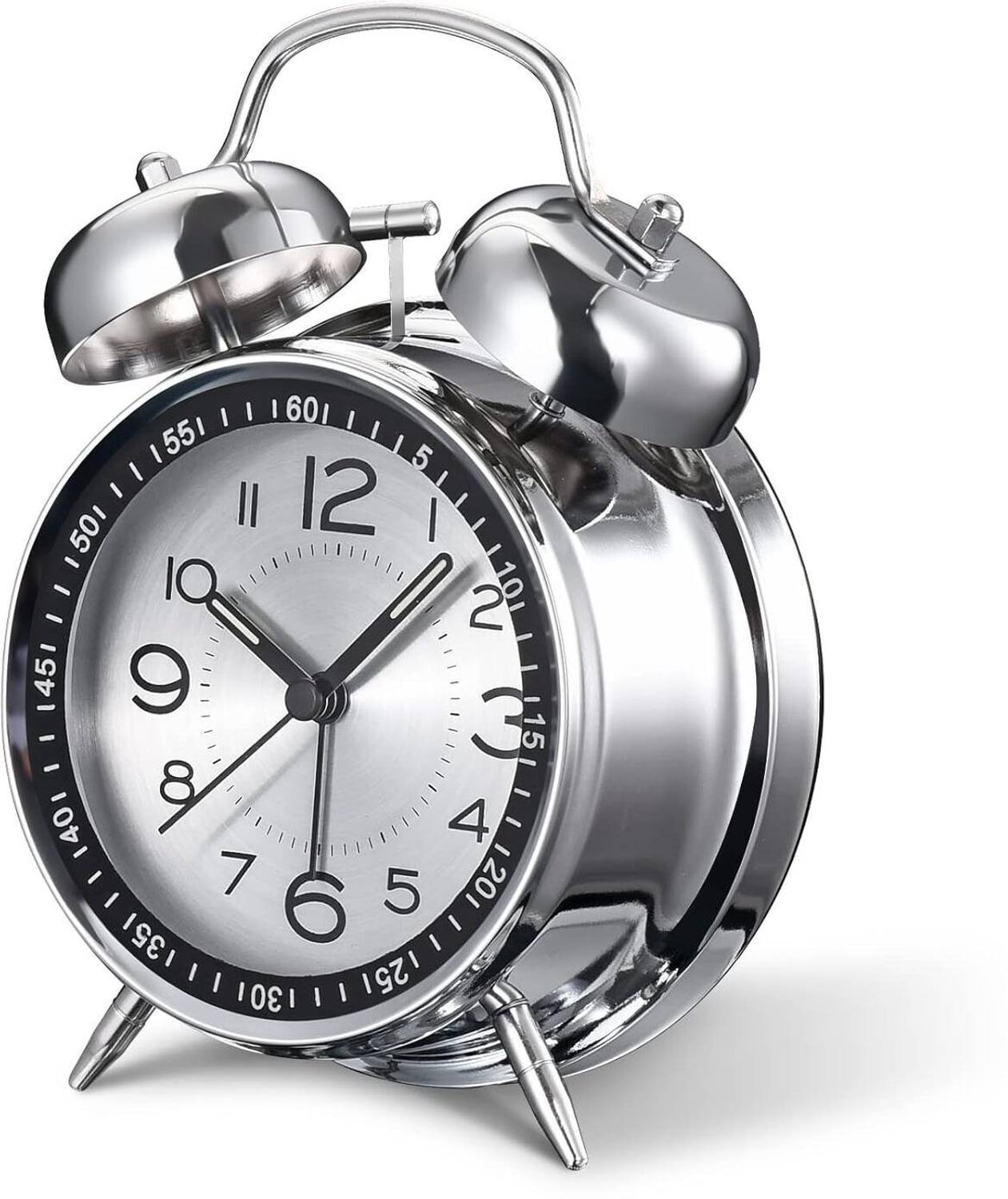 BAFATI Analog-Digital Silver Clock
