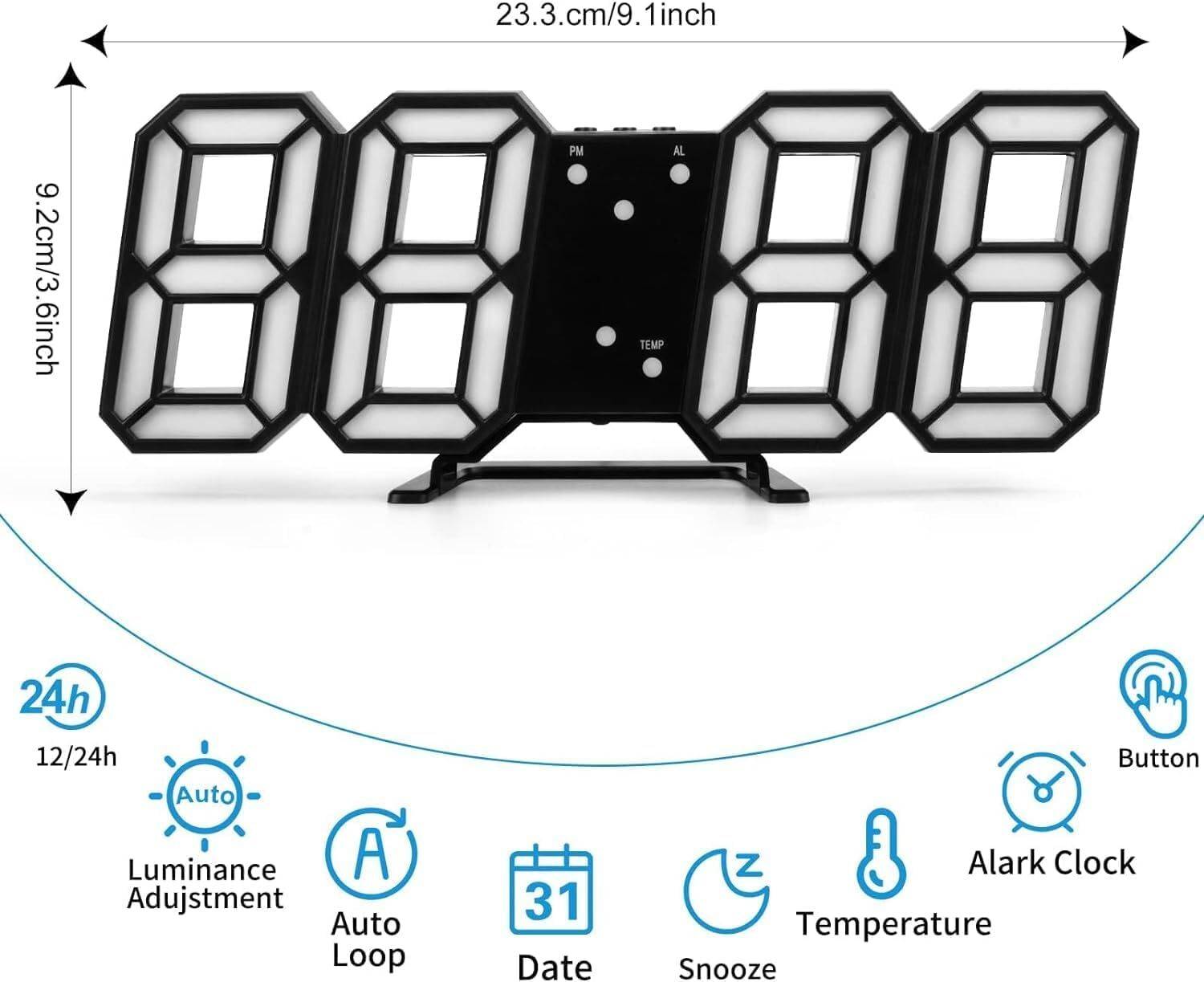 K.B.SALES Digital Black Clock - Image 4