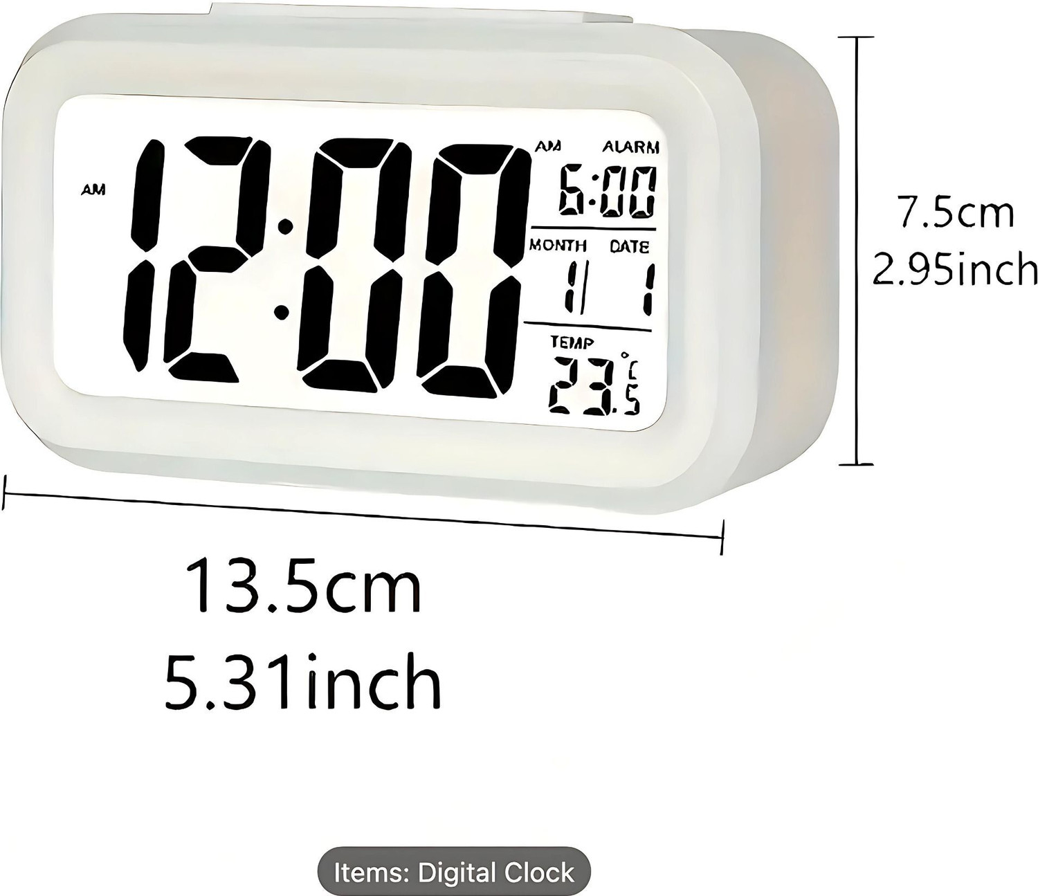 Image of RAAGMANSAA Digital White Clock