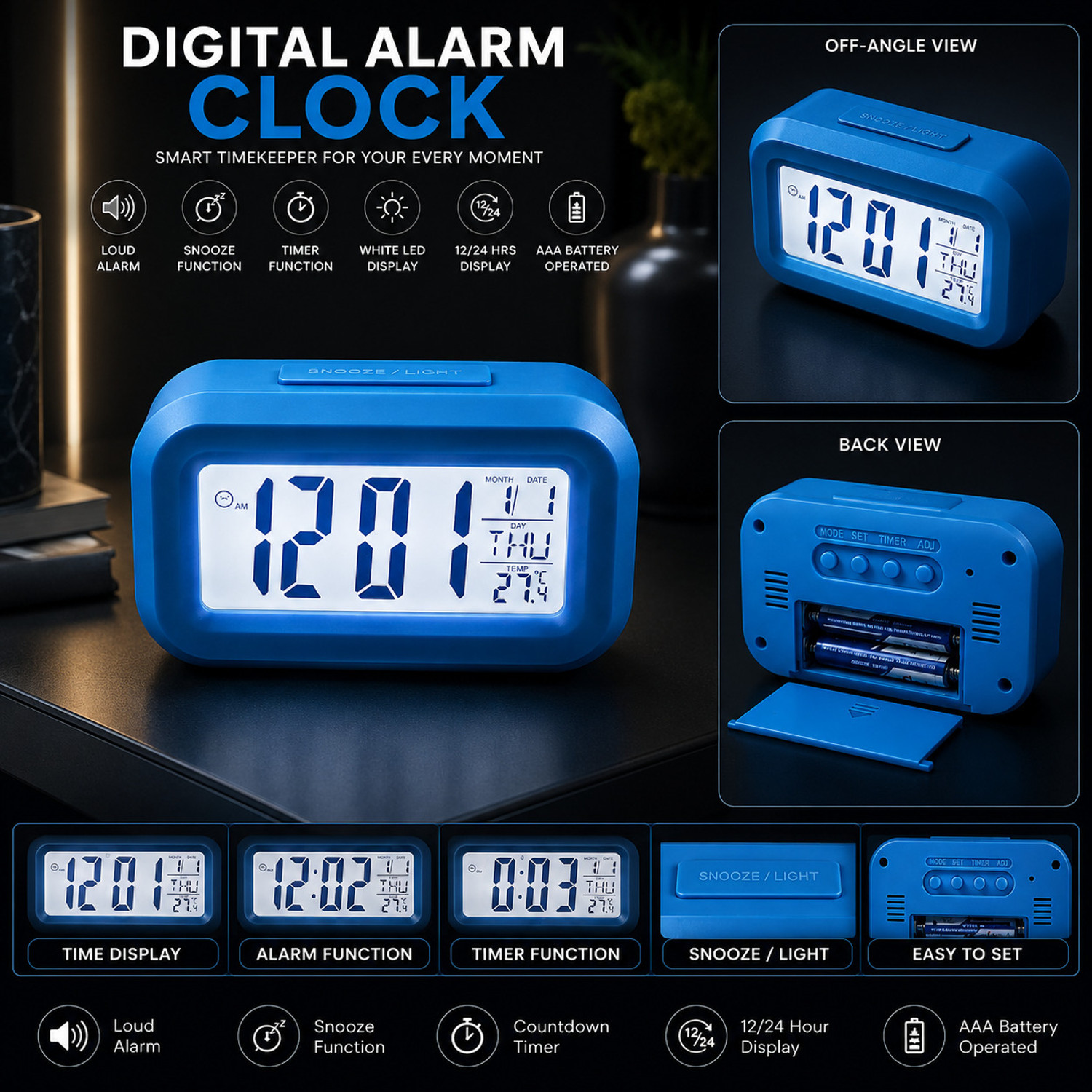 Image of Focusmart Digital Multicolor Clock