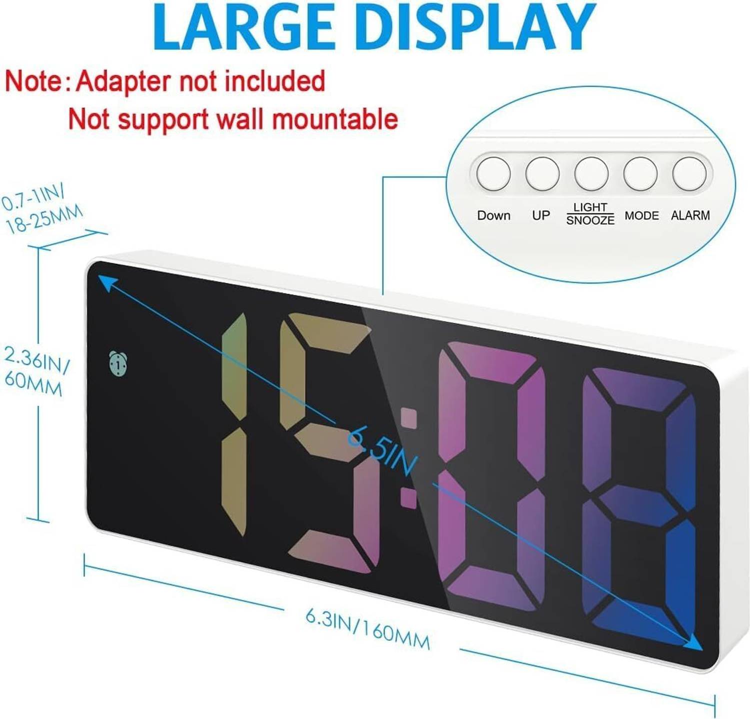 SEAHAVEN Digital Multicolor Clock - Image 2