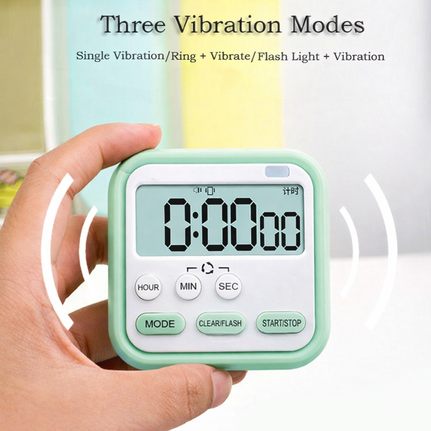 Image of EERAV Digital Green Clock