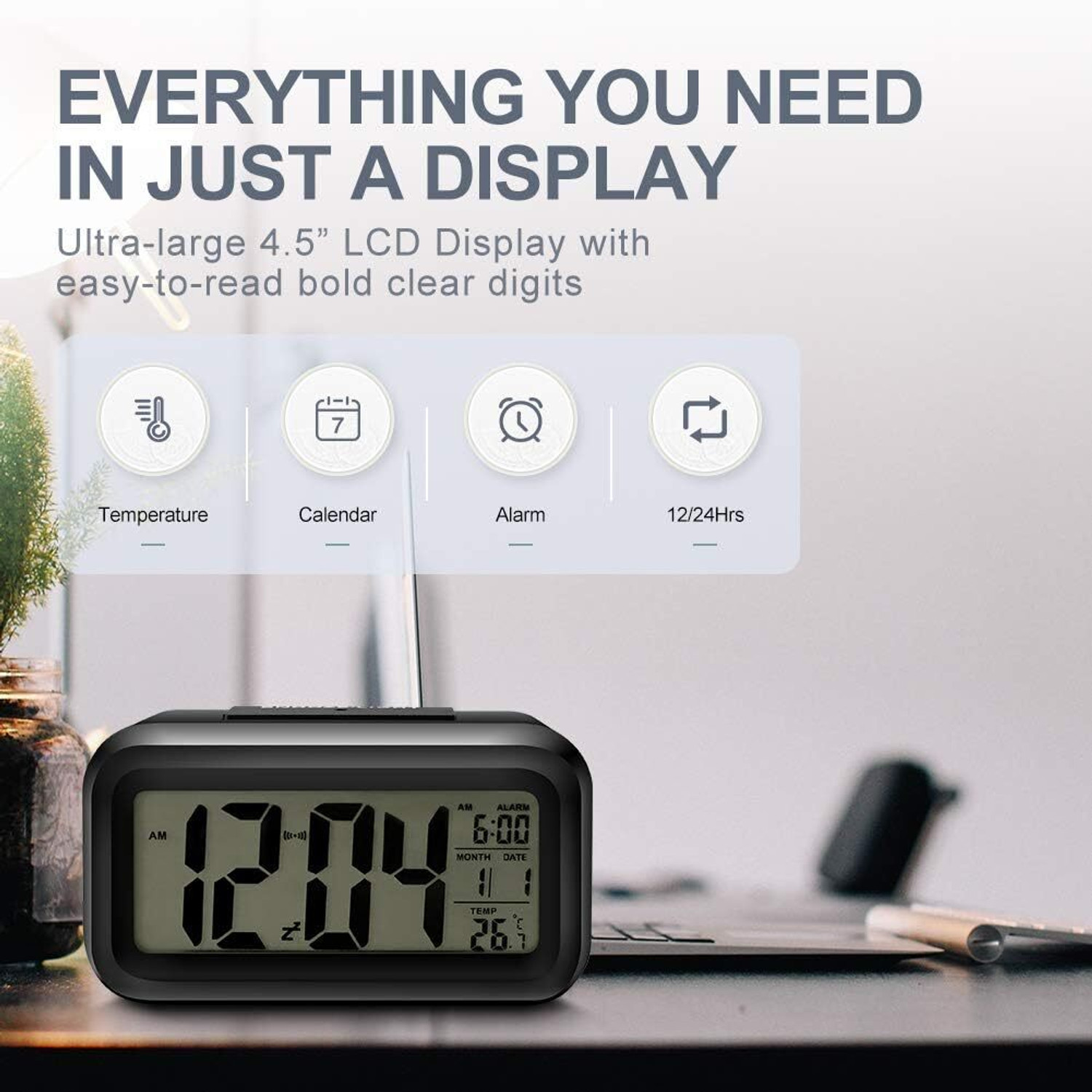 Image of AERYS Digital Black Clock