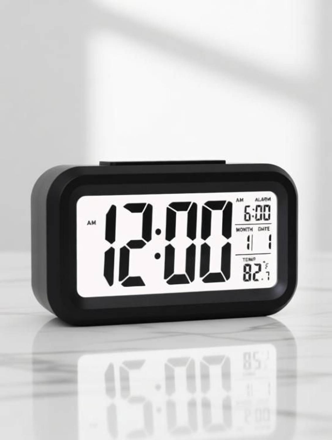 THE CURIOUS HUB Digital Compact Table Alarm Clock (Black) - Image 2