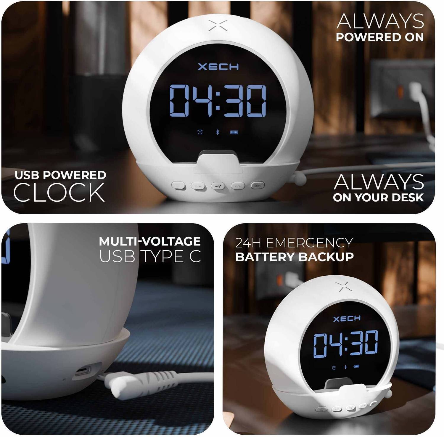 xech Digital white and Black Clock Price in India - Buy xech