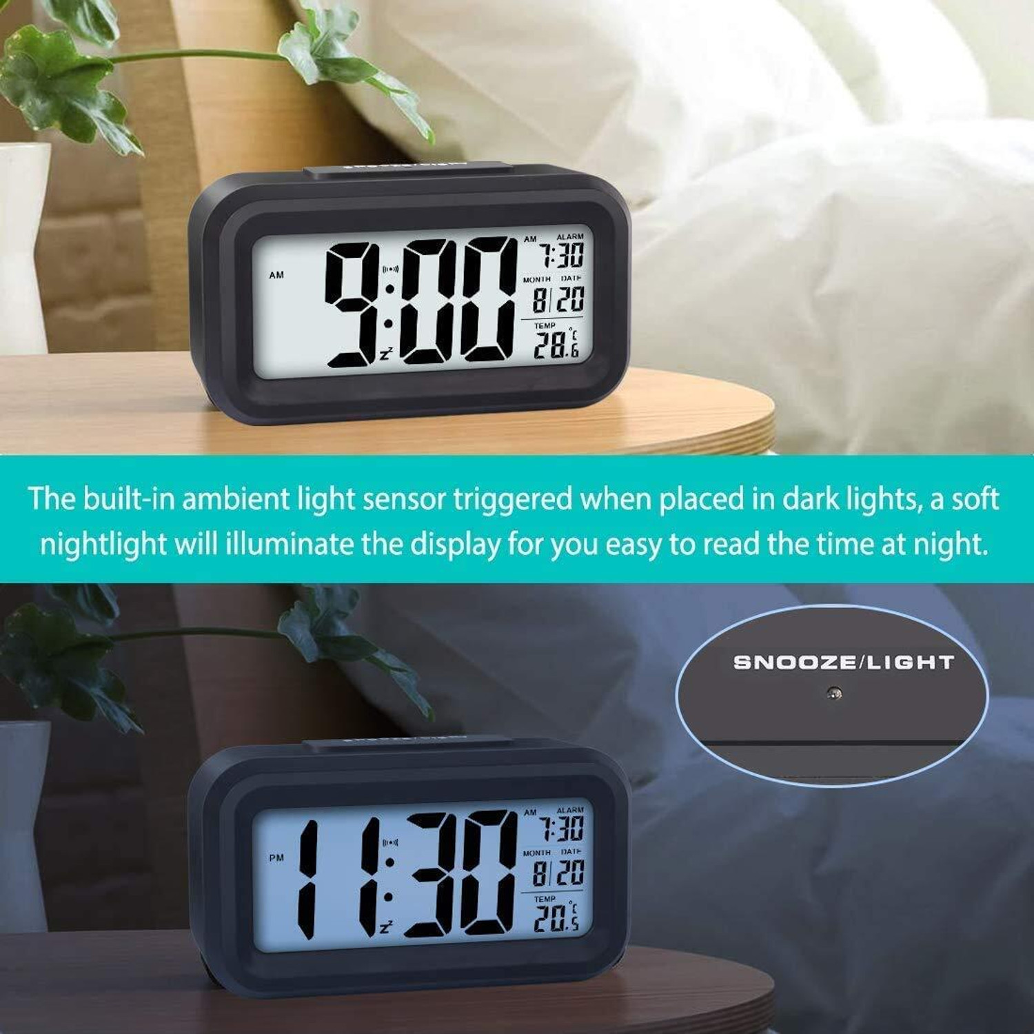 Image of JYORESHA Digital Black Clock