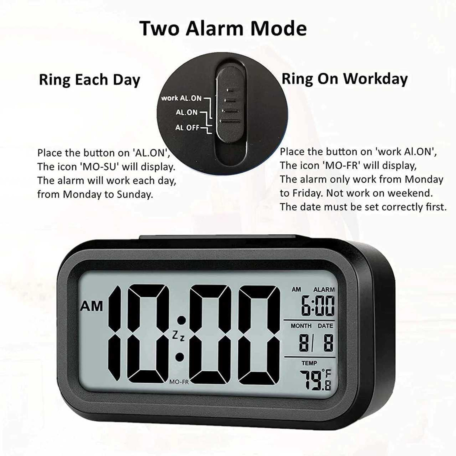 Image of PW PENCILWALA Digital Black Clock