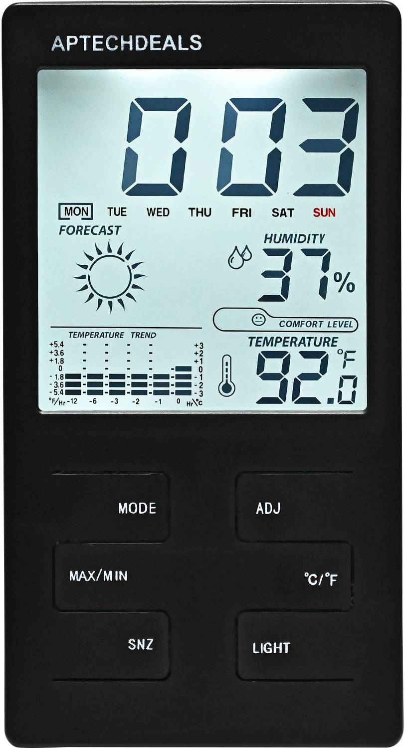 APTECHDEALS Digital Black Clock